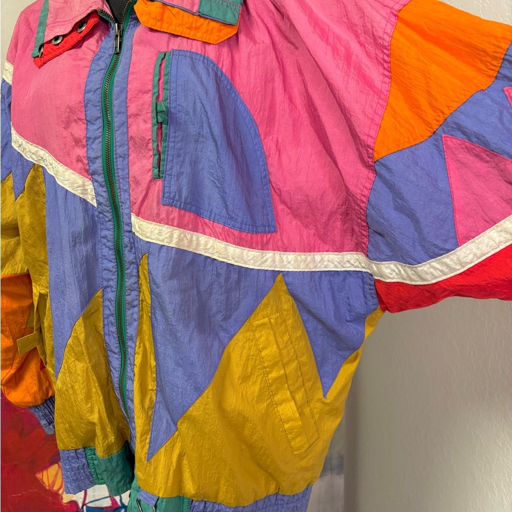 Multi-Colored Windbreaker Jacket